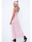 Maxi dress with ties, light pink ZZ338 - Online store - Boutique